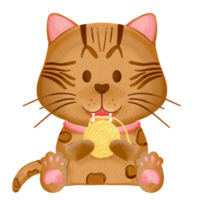 gato acuarela elemento de dibujos animados personaje bebé gatito gato png