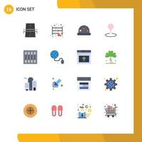 16 Creative Icons Modern Signs and Symbols of cosmetics pin office marker location Editable Pack of Creative Vector Design Elements