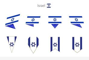 Israel national flag collection, eight versions of Israel vector flags.