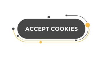 Accept cookies button web banner templates. Vector Illustration