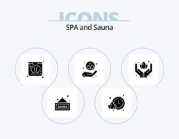 paquete de iconos de glifo de sauna 5 diseño de iconos. . sauna. escala. cuidado. loto vector