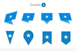 colección de banderas nacionales de somalia, ocho versiones de banderas vectoriales de somalia. vector