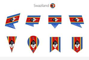 colección de banderas nacionales de swazilandia, ocho versiones de banderas vectoriales de swazilandia. vector