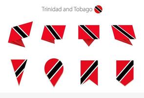 colección de banderas nacionales de trinidad y tobago, ocho versiones de banderas vectoriales de trinidad y tobago. vector