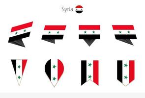 Syria national flag collection, eight versions of Syria vector flags.