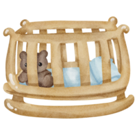 watercolor baby bed png