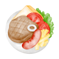 bistecca veloce cibo acquerello png