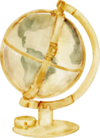 watercolor globe vintage element