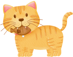acquerello gatto cartone animato elemento collezione impostato bambino gattino png