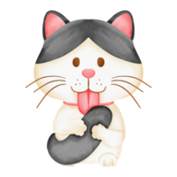 aquarelle chat dessin animé élément personnage bébé minou chat png