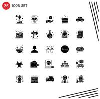 conjunto de 25 iconos modernos de la interfaz de usuario signos de símbolos para la parrilla de la sauna del coche elementos de diseño vectorial editables de construcción relajante vector