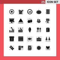 Set of 25 Modern UI Icons Symbols Signs for protection server cigarette hosting vegetable Editable Vector Design Elements