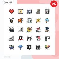 paquete de iconos de vector de stock de 25 signos y símbolos de línea para el calendario de prueba de grado elementos de diseño de vector editables de impresión de compras