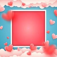 Happy Valentines Day Background with a 3d pink heart background. Vector symbols of love for Happy Women's, Mother's, Valentine's Day, and birthday greeting card designs.