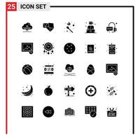 25 iconos creativos signos y símbolos modernos de operador ladrón profesiones de fuego bandido elementos de diseño vectorial editables vector