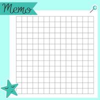 Paper memo template. Notes, memo and to do lists used in a diary or office. Illustration of a sheet of paper memo. vector