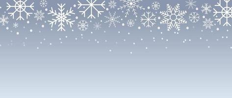 Elegant winter snowflake background vector illustration. Luxury decorative snowflake and snowfall on gradient grey background. Design suitable for invitation card, greeting, wallpaper, poster, banner.