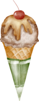 elemento de imágenes prediseñadas de helado de acuarela png