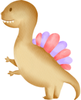 coleção de elemento de desenho animado jurássico dinossauro aquarela bebê png