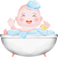 personagem de bebê em aquarela crianças fofas coleção de clip art crianças png