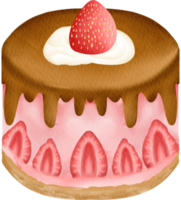 acuarela postre dulce clip art elemento lindo pastel chocolate png