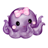 octopus watercolor sea animal clip art png