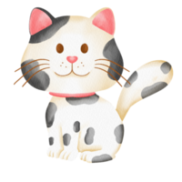 watercolor cat cartoon element character baby kitty cat png
