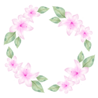 watercolor flower wreath pink png