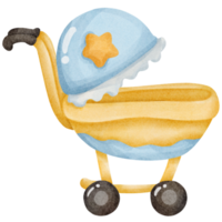 carrito de bebé de acuarela png