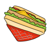 desenhos animados de fast-food de sanduíche png