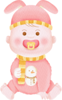 waterverf baby karakter schattig kinderen klem kunst verzameling kinderen png