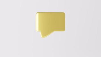 3D Minimal golden chat 2023 on isolate white background. concept of social media messages. 3d rendering illustration Minimal blank chat boxes sign. Chat for text icon on pastel. Happy new year 2023 video