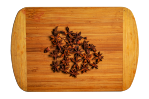 Dry ripe fruits of star anise present or Illicium verum unchanged. Star anise fruits are used in medicine and as a spice in cooking.