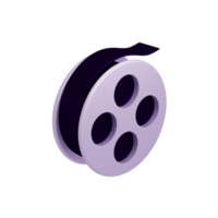 icono 3d de cine y películas png