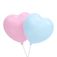 ramo, montón de globos rosas y azules realistas volando. Ilustración 3d para tarjeta, baby shower, invitación de fiesta de revelación de género, diseño, volante, afiche, decoración, pancarta, web, publicidad