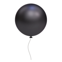 gran globo de helio negro en la fiesta de revelación de género. elemento de diseño decorativo realista 3d png