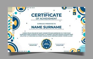 Flat Modern Certificate Template vector