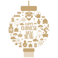 icônes définies sous forme de lanterne chinoise, nouvel an chinois joyeux nouvel an chinois. pro png