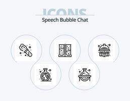 Chat Line Icon Pack 5 Icon Design. . messaging. chat approve. chatting. error message vector