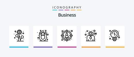 Business Line 5 Icon Pack Including quality. label. connections. small business. home business. Creative Icons Design vector