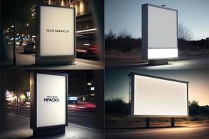 Blank place advertising screen. Poster mockup. Banner mockup. Billboard mockup. Light box showcase mockup. photo