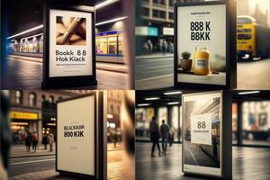 Blank place advertising screen. Poster mockup. Banner mockup. Billboard mockup. Light box showcase mockup. photo