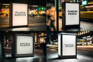 Blank place advertising screen. Poster mockup. Banner mockup. Billboard mockup. Light box showcase mockup. photo