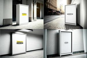 Blank place advertising screen. Poster mockup. Banner mockup. Billboard mockup. Light box showcase mockup. photo