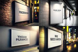 Blank place advertising screen. Poster mockup. Banner mockup. Billboard mockup. Light box showcase mockup. photo