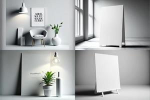 Blank place advertising screen. Poster mockup. Banner mockup. Billboard mockup. Light box showcase mockup. photo