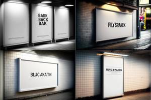 Blank place advertising screen. Poster mockup. Banner mockup. Billboard mockup. Light box showcase mockup. photo