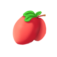 3D rote Frucht, gut für das Symbol png