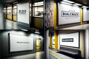 Blank place advertising screen. Poster mockup. Banner mockup. Billboard mockup. Light box showcase mockup. photo