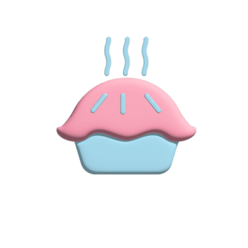taza caliente torta icono 3d png